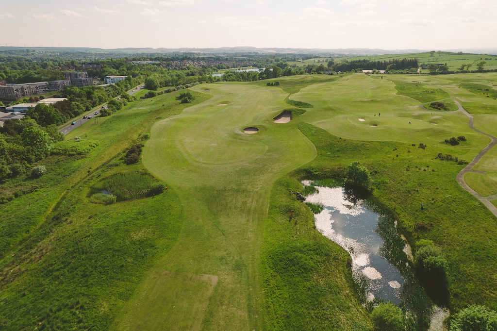 Aerial view of Playsport Golf course in East Kilbride